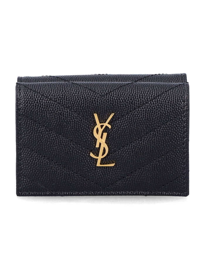 Saint Laurent Cassandre Tiny wallet Black Calf Skin