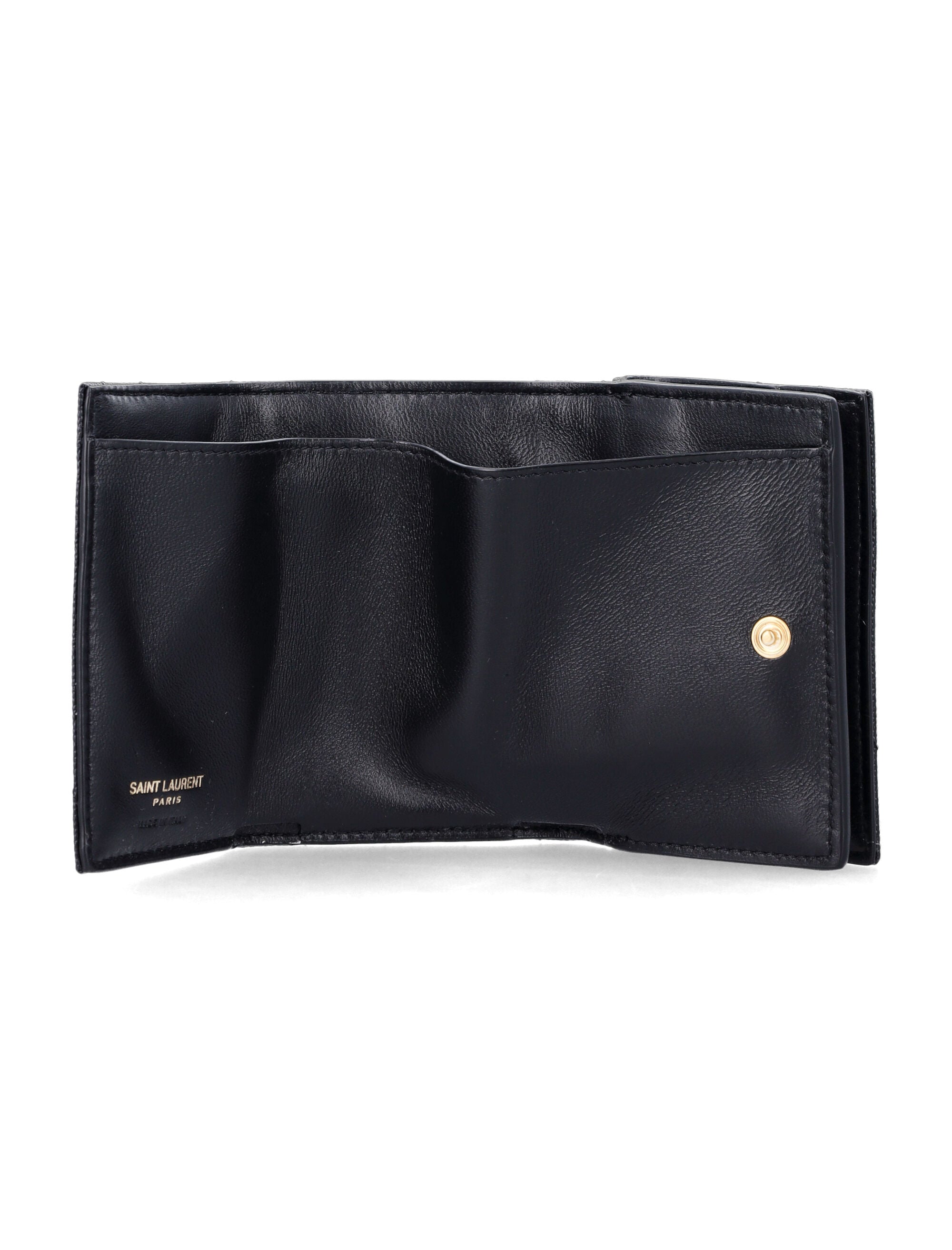 Saint Laurent Cassandre Tiny wallet Black Calf Skin
