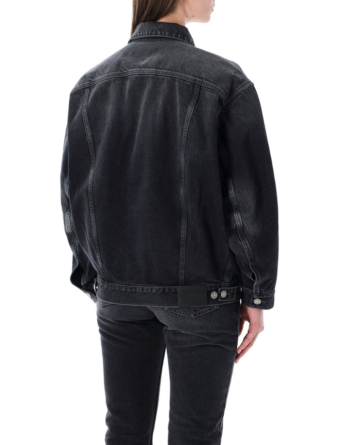 Saint Laurent oversized 70s black denim jacket Ash Cotton