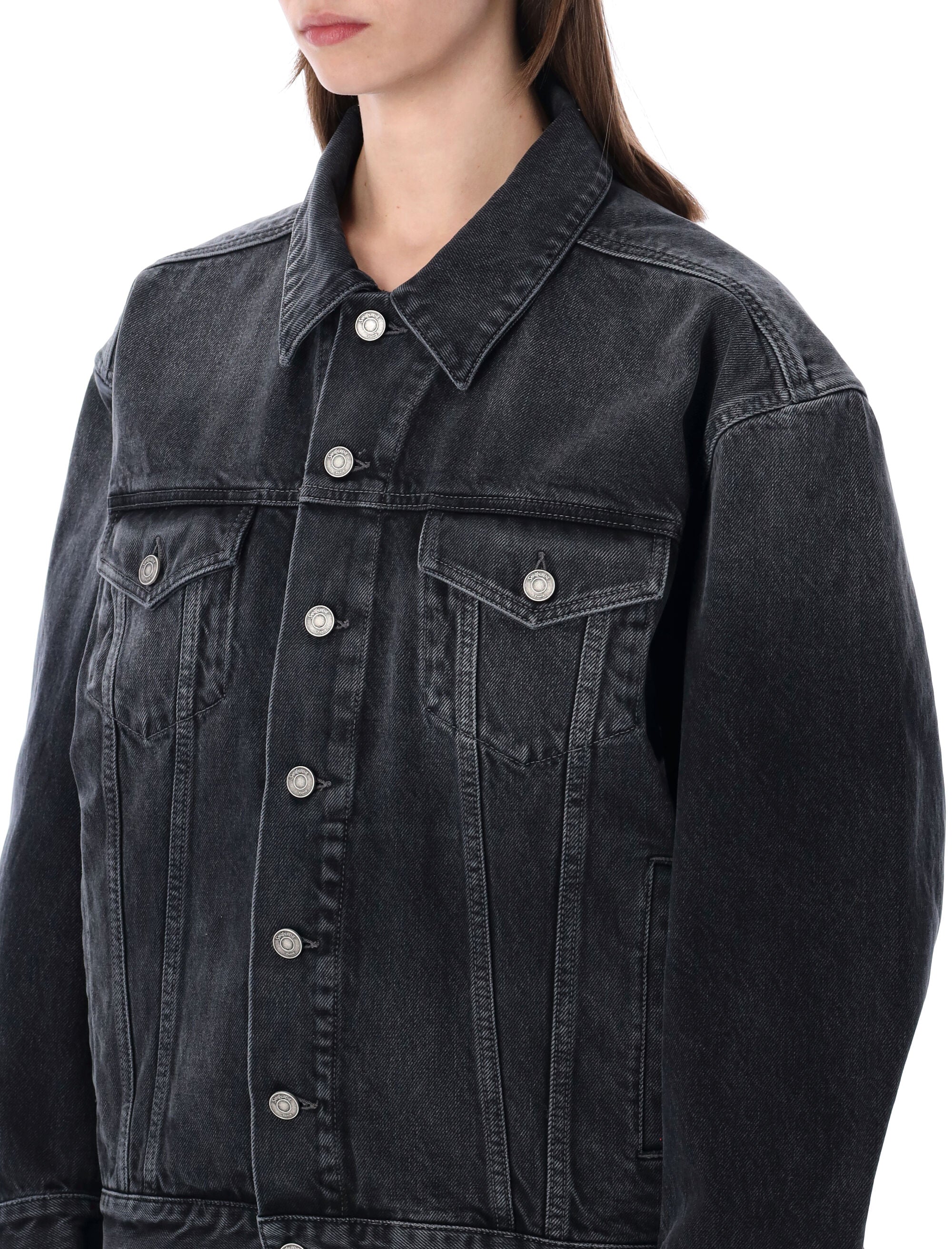 Saint Laurent oversized 70s black denim jacket Ash Cotton