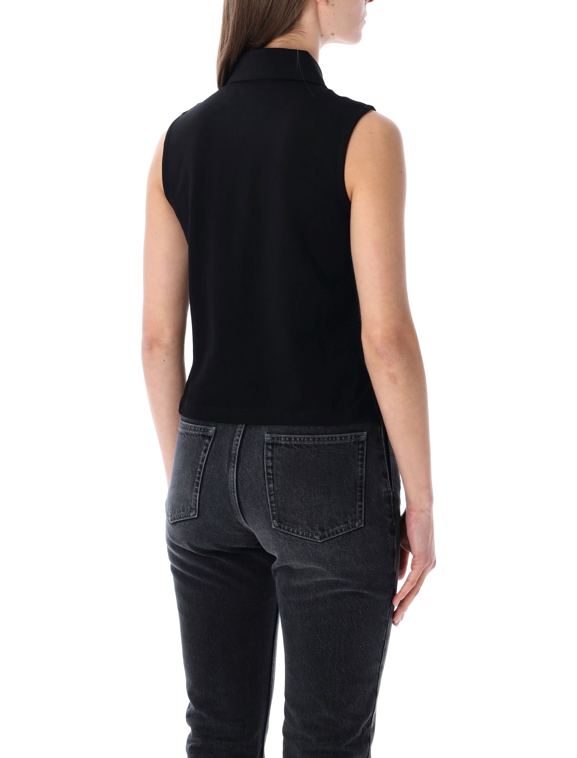 Saint Laurent oversized Cassandre polo Black Cotton Top
