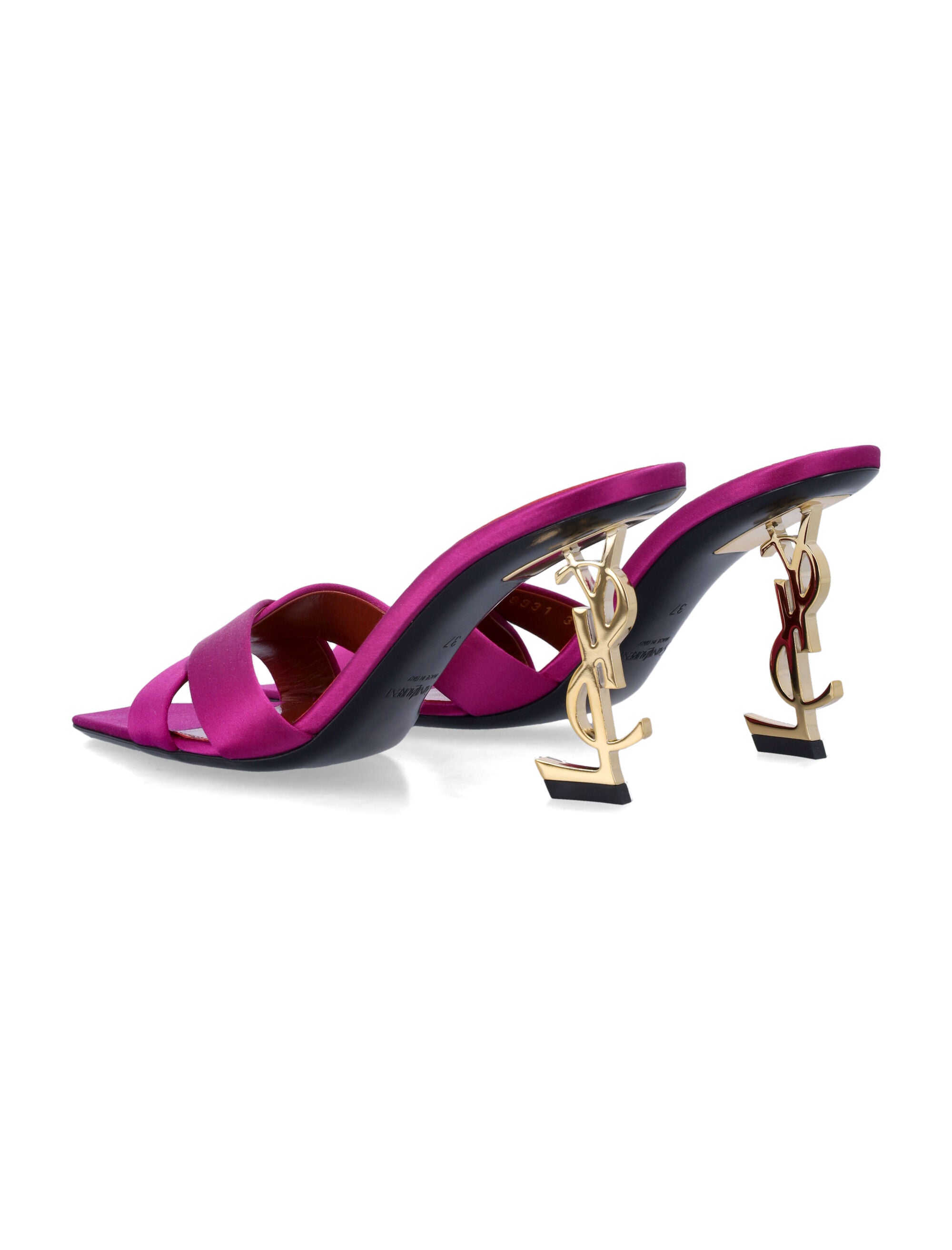 Saint Laurent Contrast Sole Opyum Mules Fucsia Upper