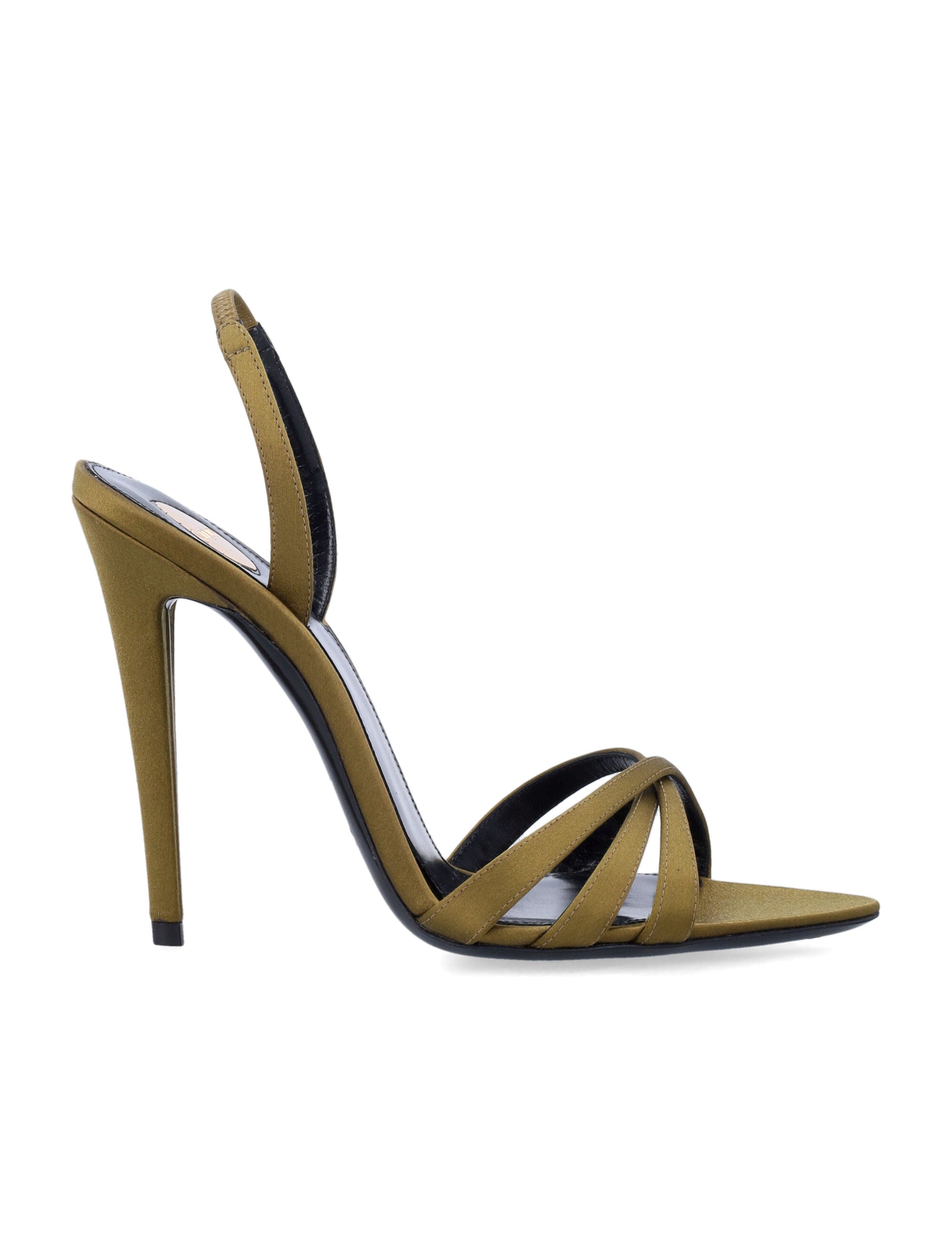Saint Laurent satin crepe Kate sandals Cuba Gold Upper