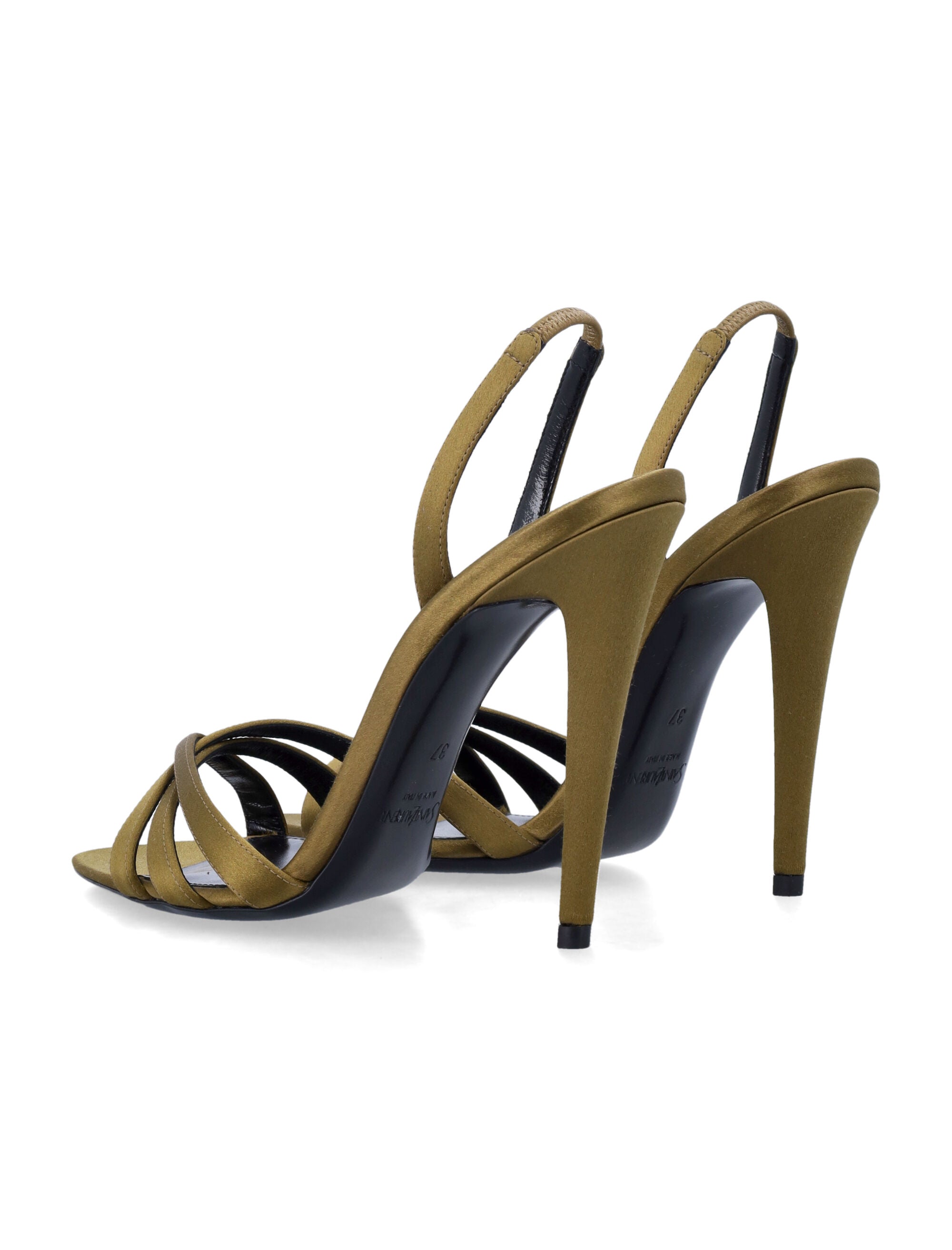 Saint Laurent satin crepe Kate sandals Cuba Gold Upper
