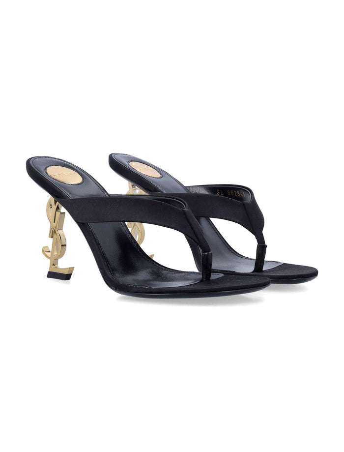 Saint Laurent Satin Opyum Mules Black Upper