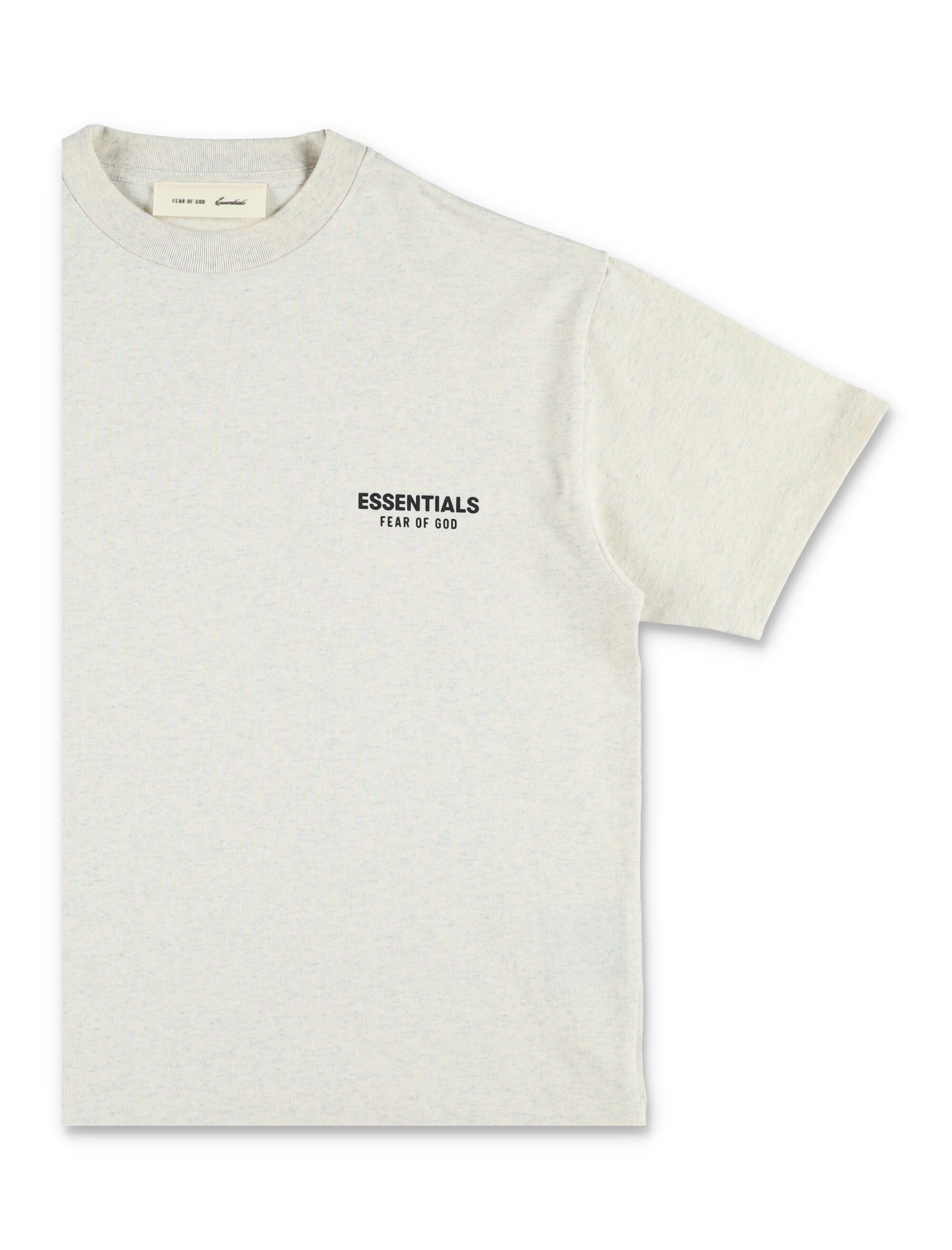 Essentials Fear Of Gods Kids Classic Logo T-Shirt Oatmeal Heather Cotton