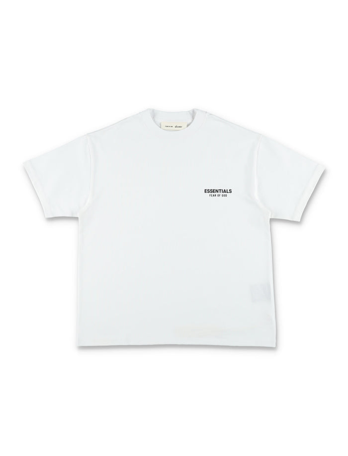 Essentials Fear Of Gods Kids Classic Logo White T-Shirt Bright Cotton