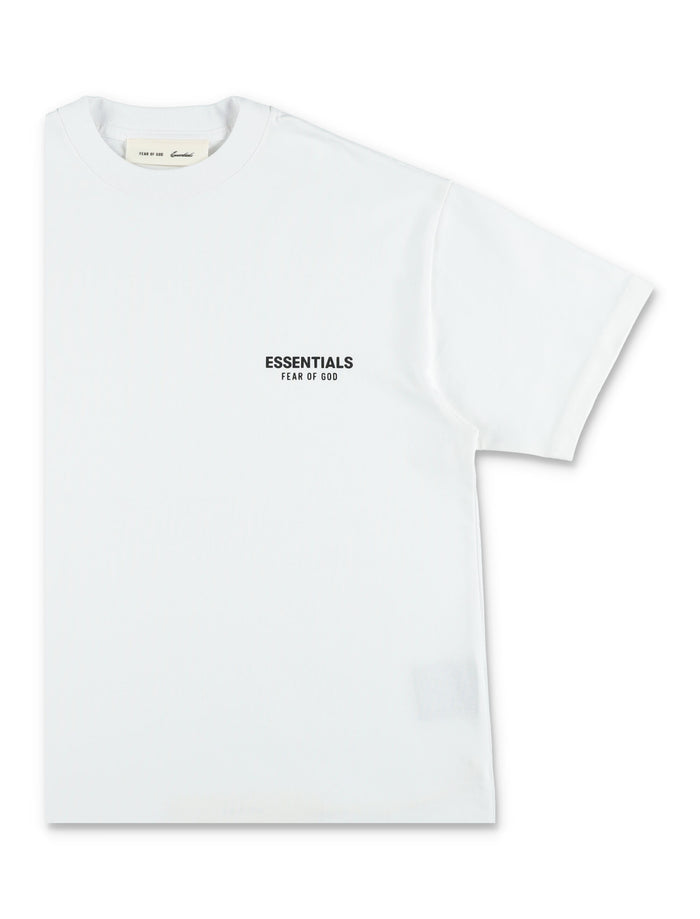 Essentials Fear Of Gods Kids Classic Logo White T-Shirt Bright Cotton