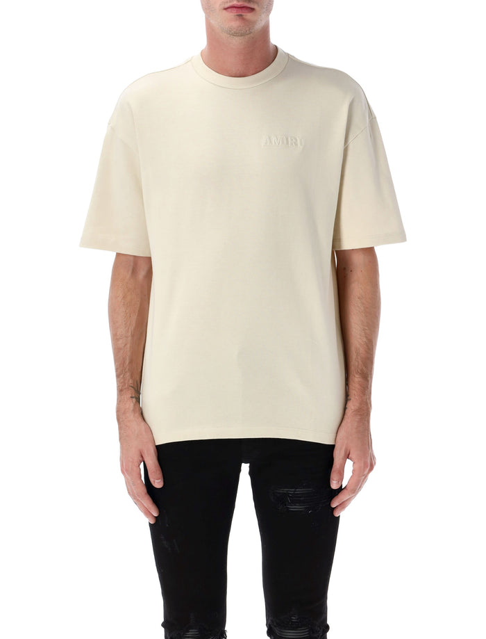 Amiri Oversized cotton t-shirt with logo embroidery Birch