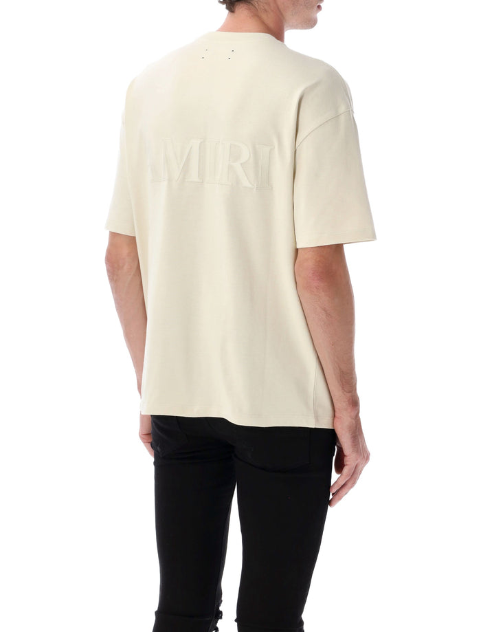 Amiri Oversized cotton t-shirt with logo embroidery Birch