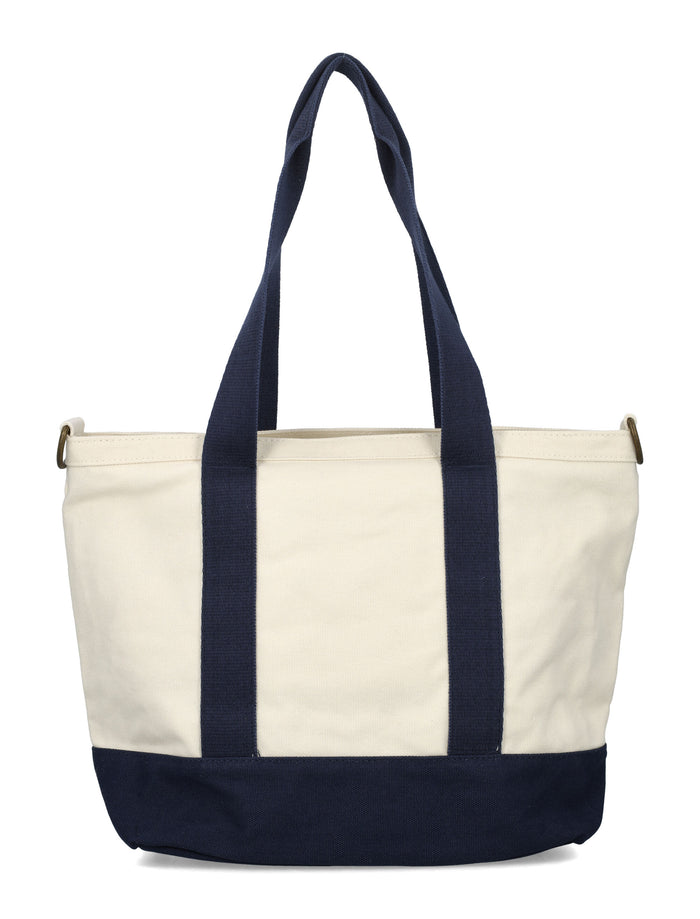 Polo Ralph Lauren Big Pony Tote For Kids White/navy Cotton