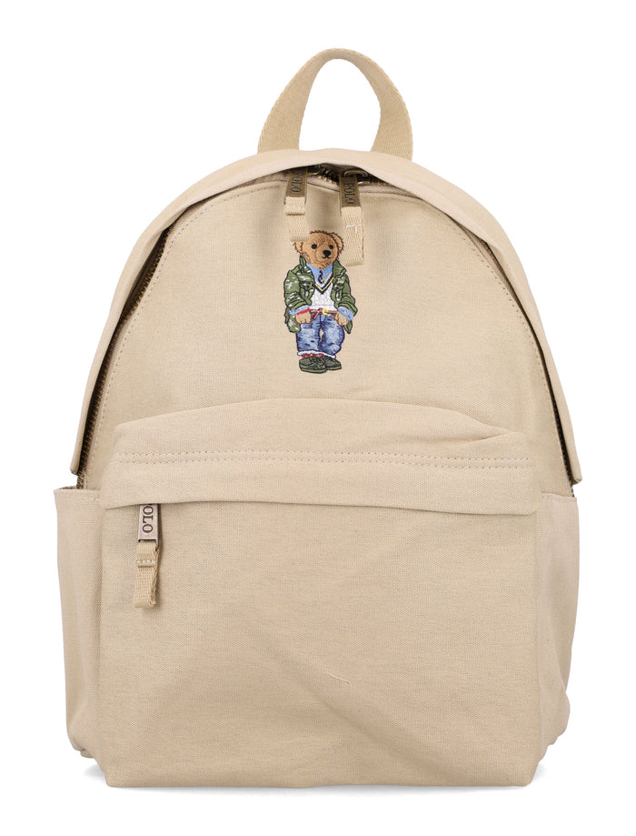 Polo Ralph Lauren Bear Kids Backpack Beige Cotton