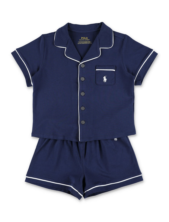 Polo Ralph Lauren Blue Pajamas Girl Navy Cotton Set