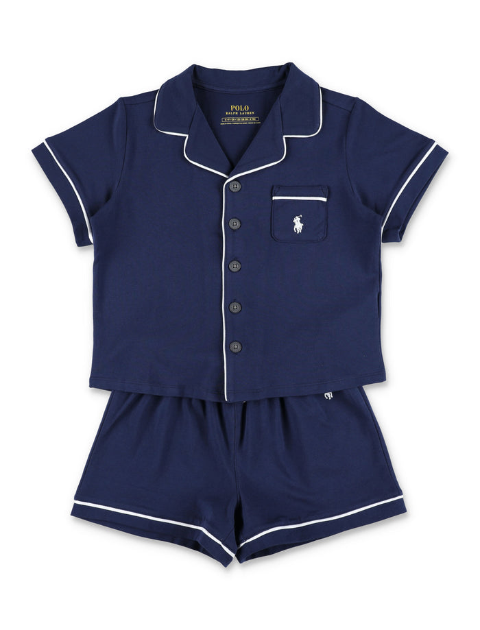Polo Ralph Lauren Blue Pajamas Girl Navy Cotton Set