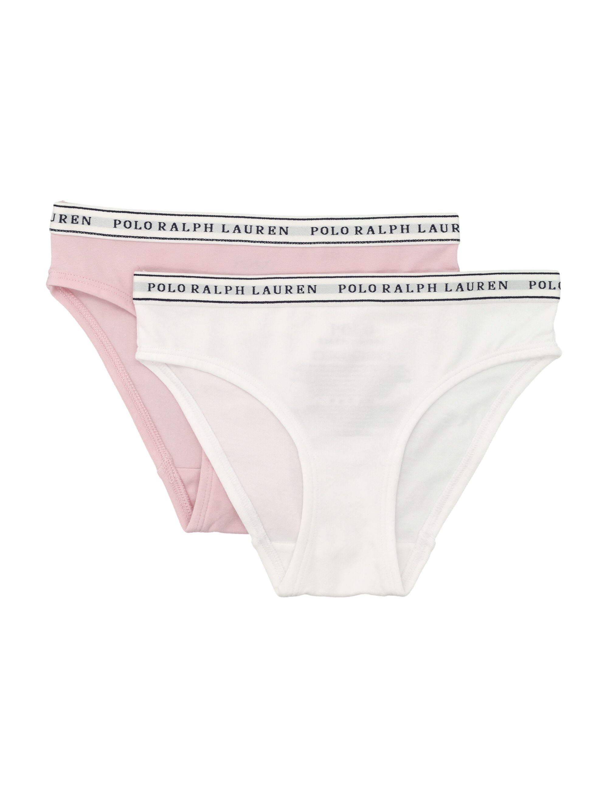Polo Ralph Lauren Kid Stretch Cotton Two Briefs Set With Logo White/pink Underwear