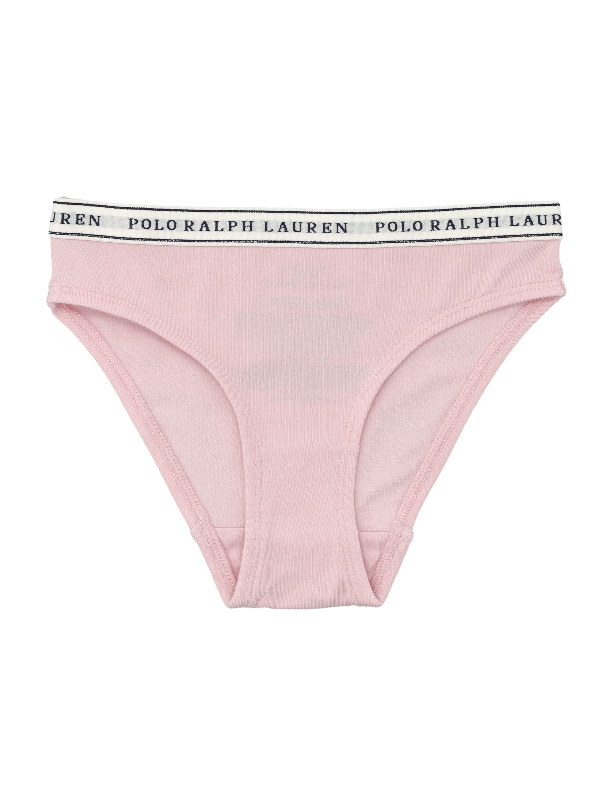 Polo Ralph Lauren Kid Stretch Cotton Two Briefs Set With Logo White/pink Underwear