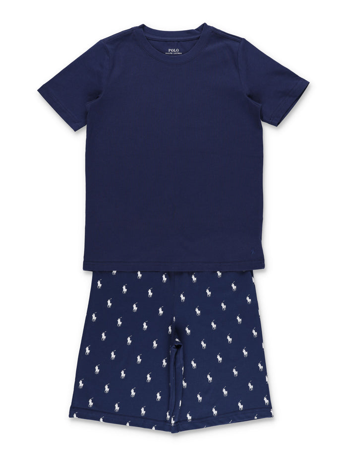 Polo Ralph Lauren Kids Pony Pajamas Navy Cotton Set