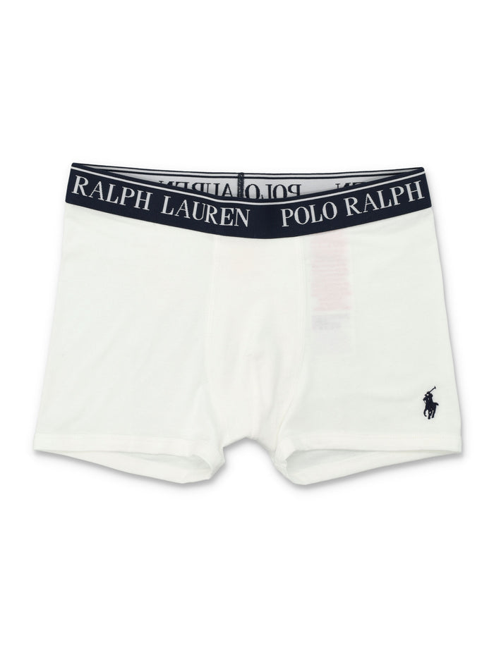 Polo Ralph Lauren Stretch Cotton Boxer Set With Logo For Boys White Underwear