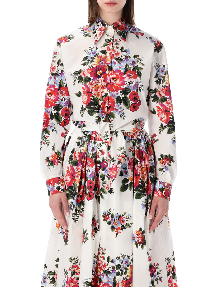 Dolce&gabbana Floral Cotton Shirt White Multicolor Print