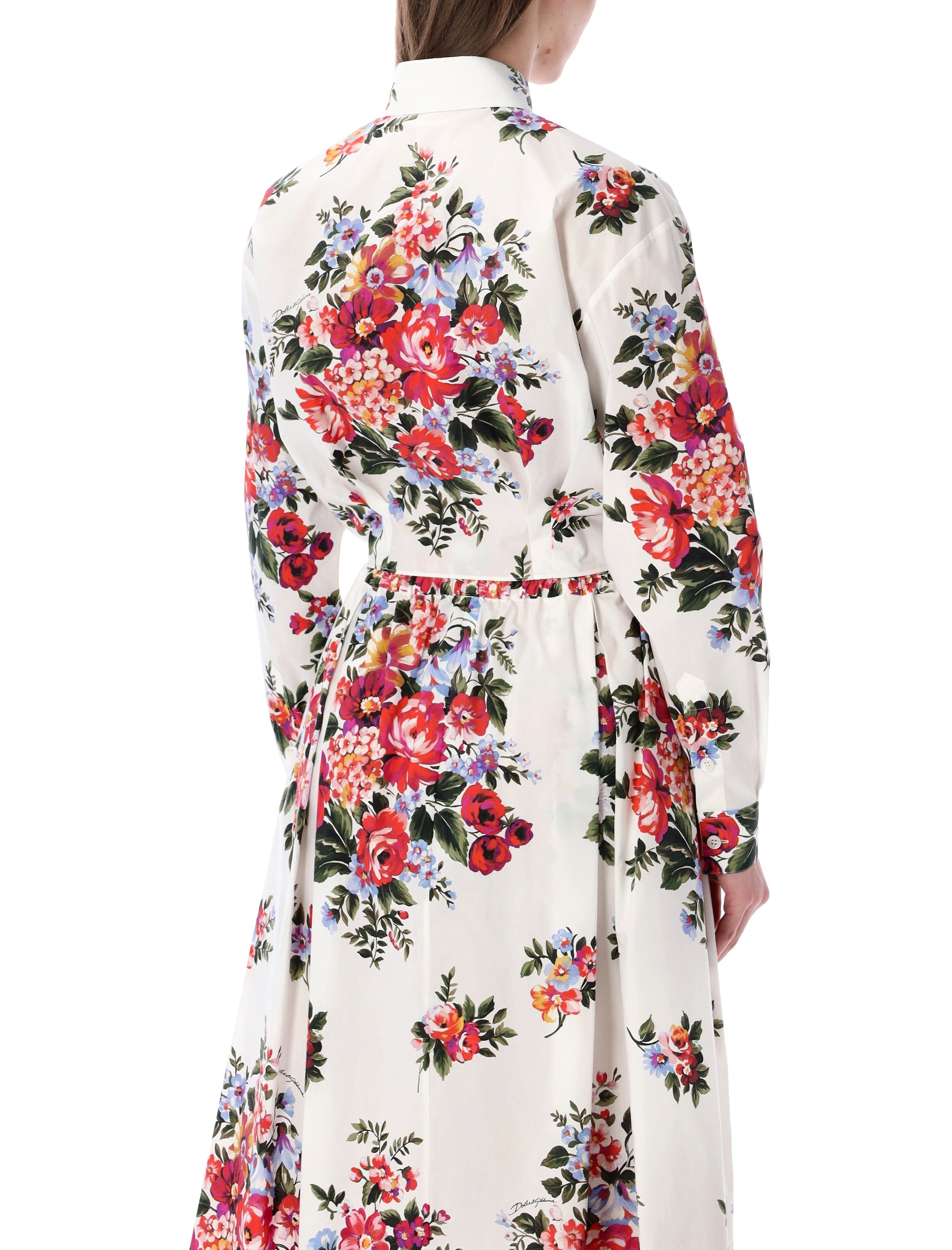Dolce&gabbana Floral Cotton Shirt White Multicolor Print