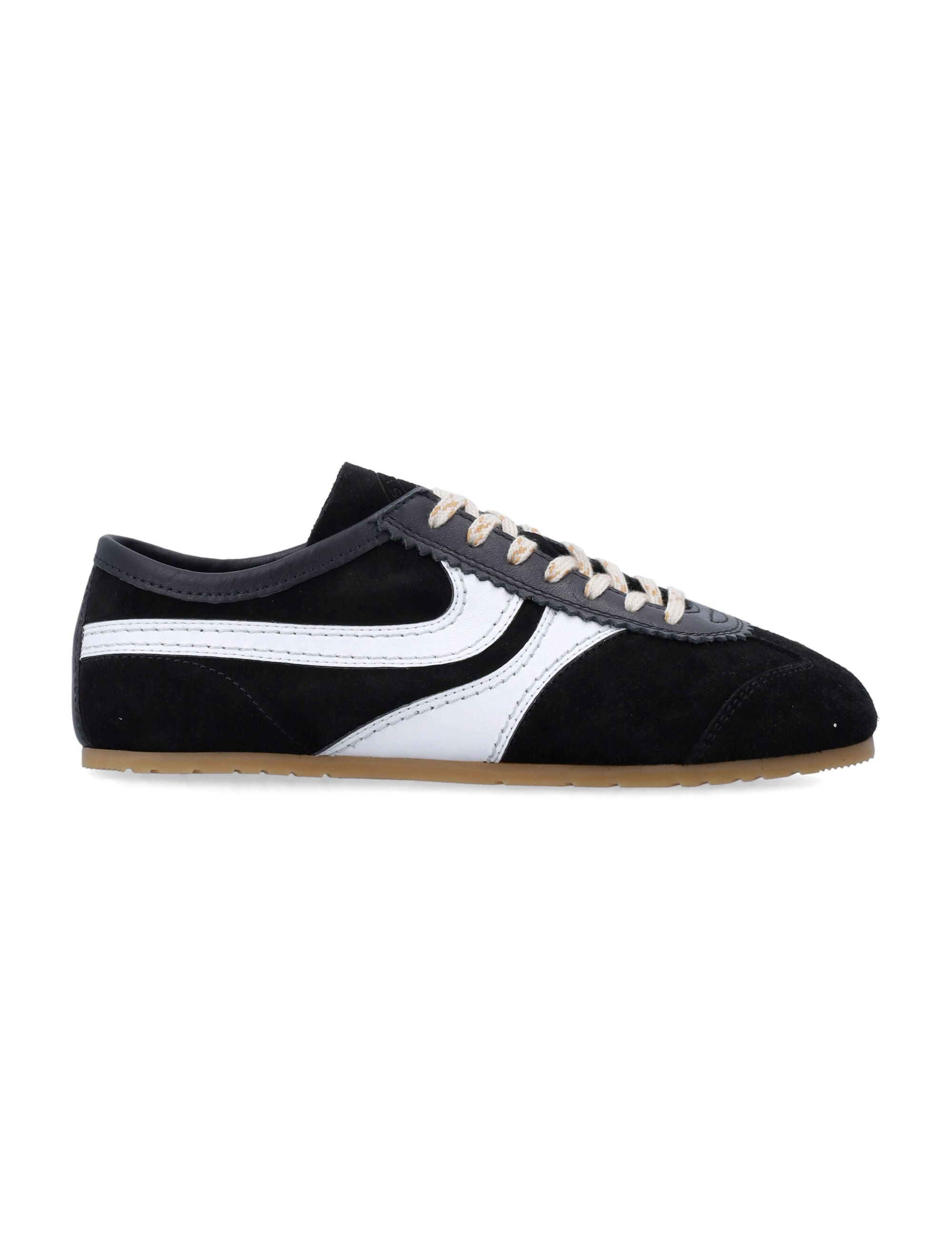 Dries Van Noten suede retro womans sneakers Black Upper