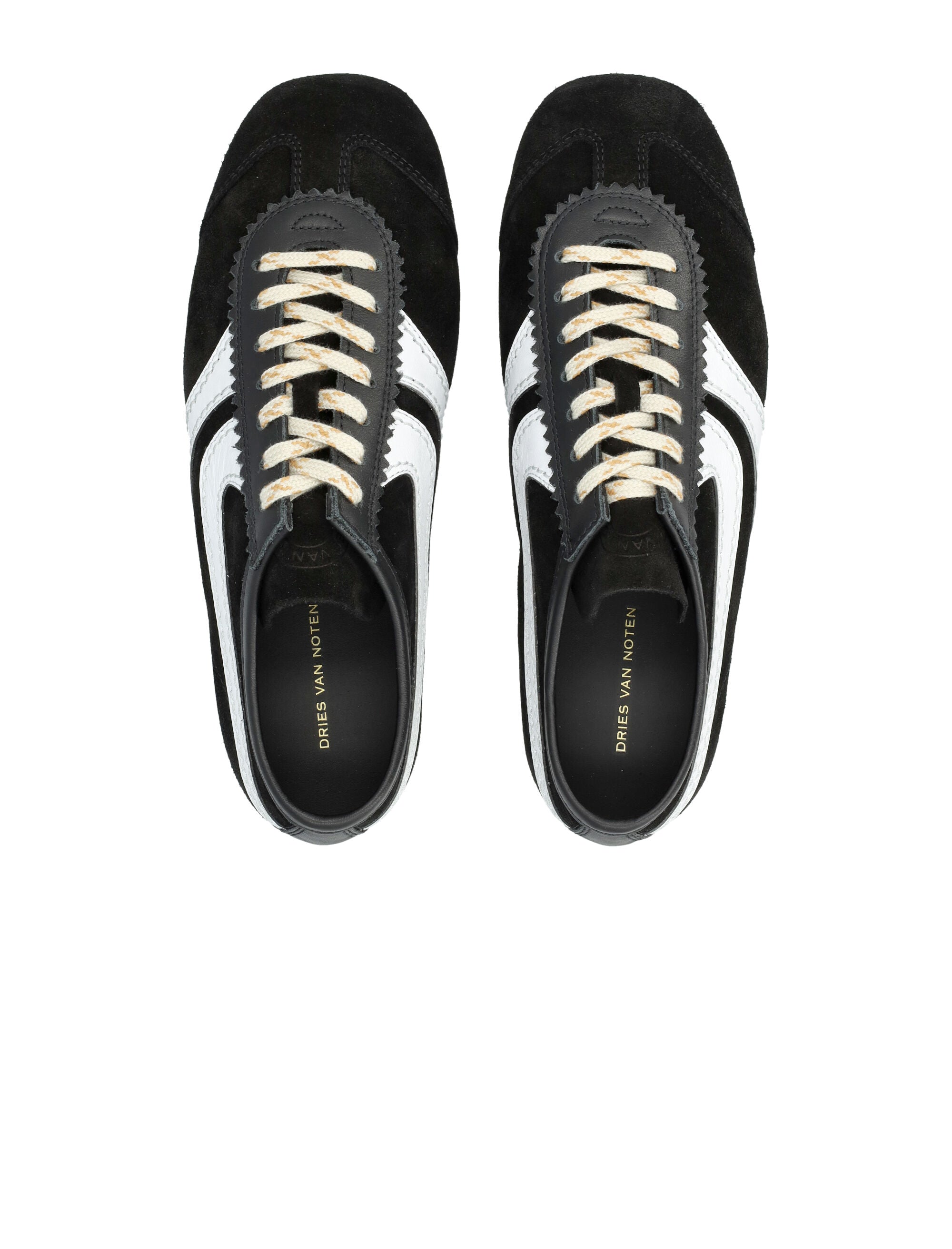 Dries Van Noten suede retro womans sneakers Black Upper