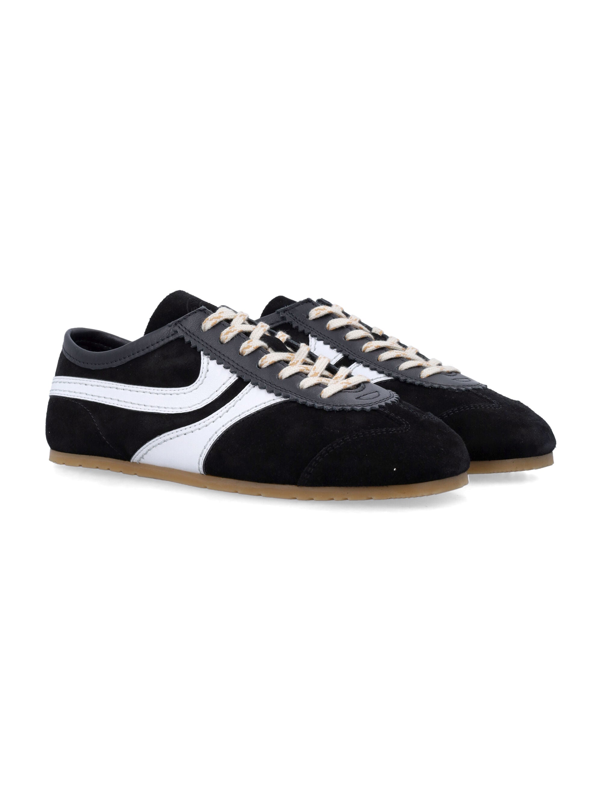 Dries Van Noten suede retro womans sneakers Black Upper