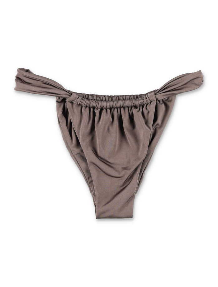 Belamer Lara Ribbed Bikini Bottom Brown Recycled Polyamide Swimwear