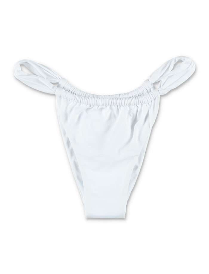 Belamer Lara Ribbed Bikini Bottom White Recycled Polyamide Swimwear