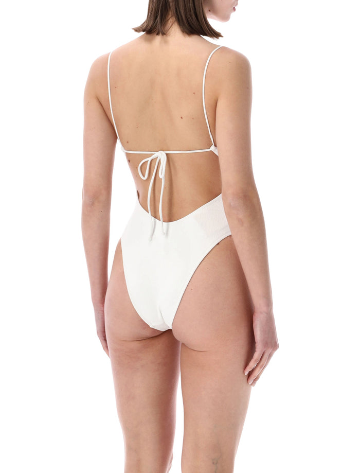 Belamer Nina Textured One Piece White Recycled Polyamide Swimwear