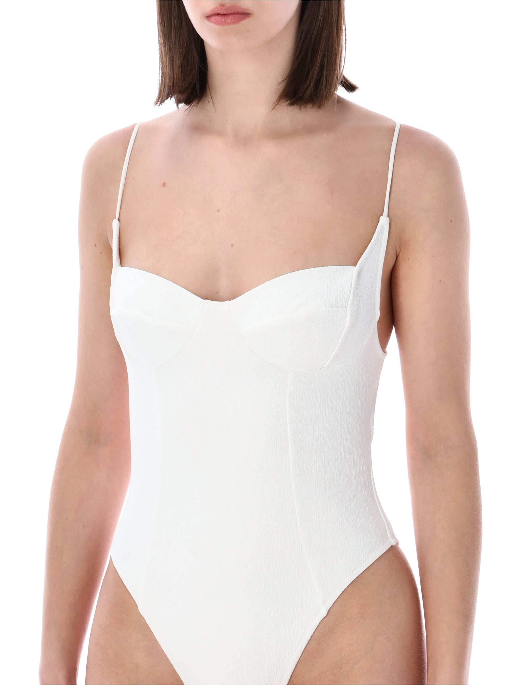 Belamer Nina Textured One Piece White Recycled Polyamide Swimwear