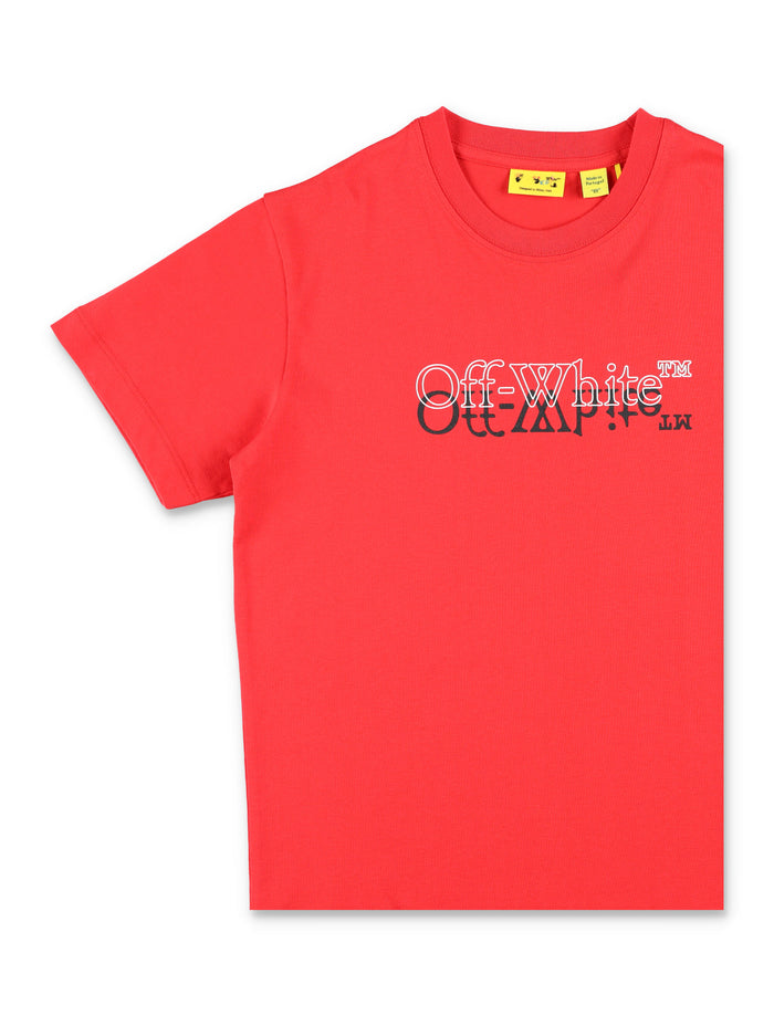 Off-White Kids Big Bookish Double T-Shirt Red Cotton