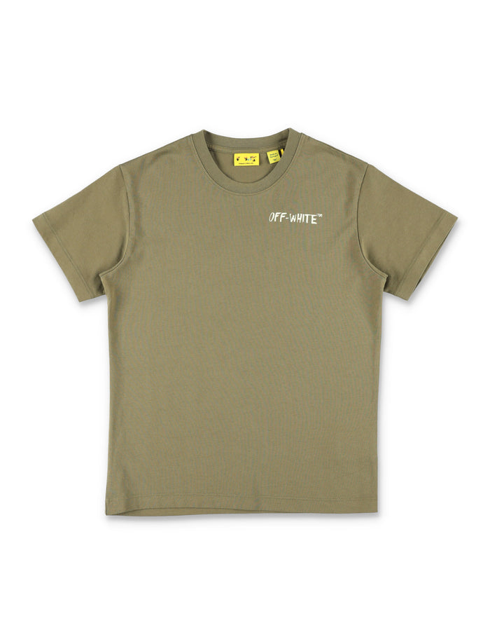 Off-White Kids Arrow Sketch T-Shirt Olive Cotton