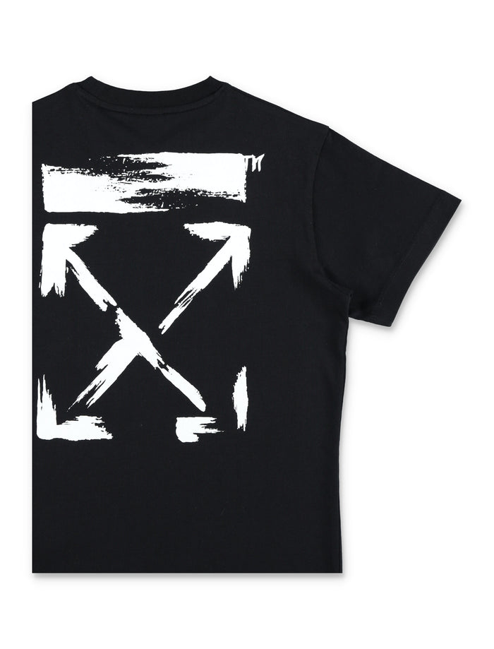Off-White Kids Arrow Paint T-Shirt Black Cotton