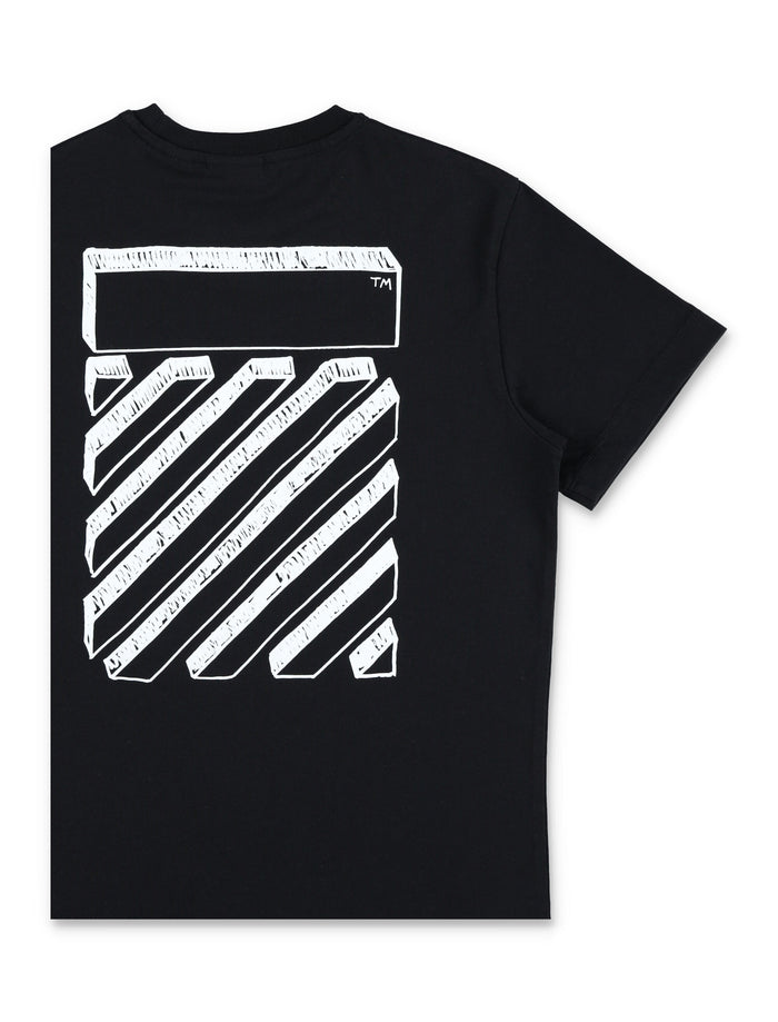 Off-White Kids Scribble Diag T-Shirt Black Cotton