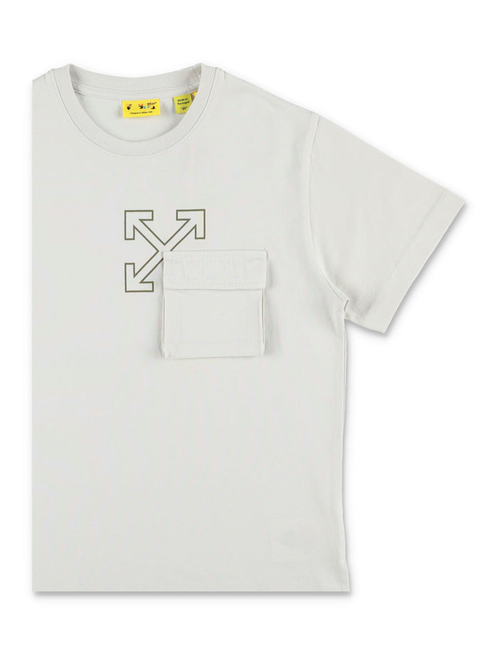 Off-White Kids Arrow Cargo T-Shirt Antarctica Cotton
