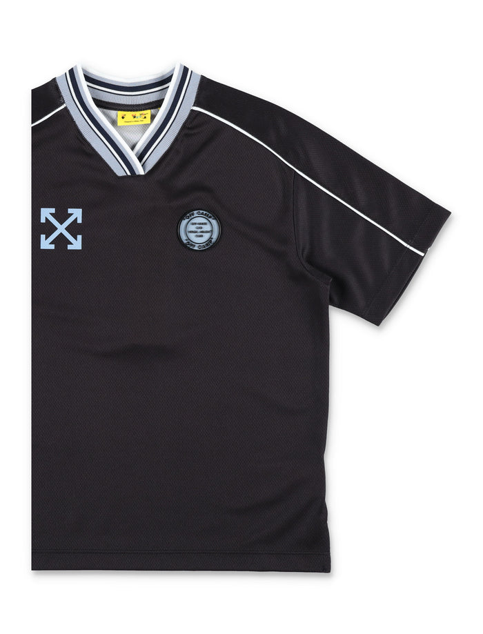 Off-White Kids Soccer Track T-Shirt Black Polyester