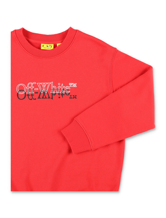 Off-White Kids Big Bookish Double Sweatshirt Red Cotton