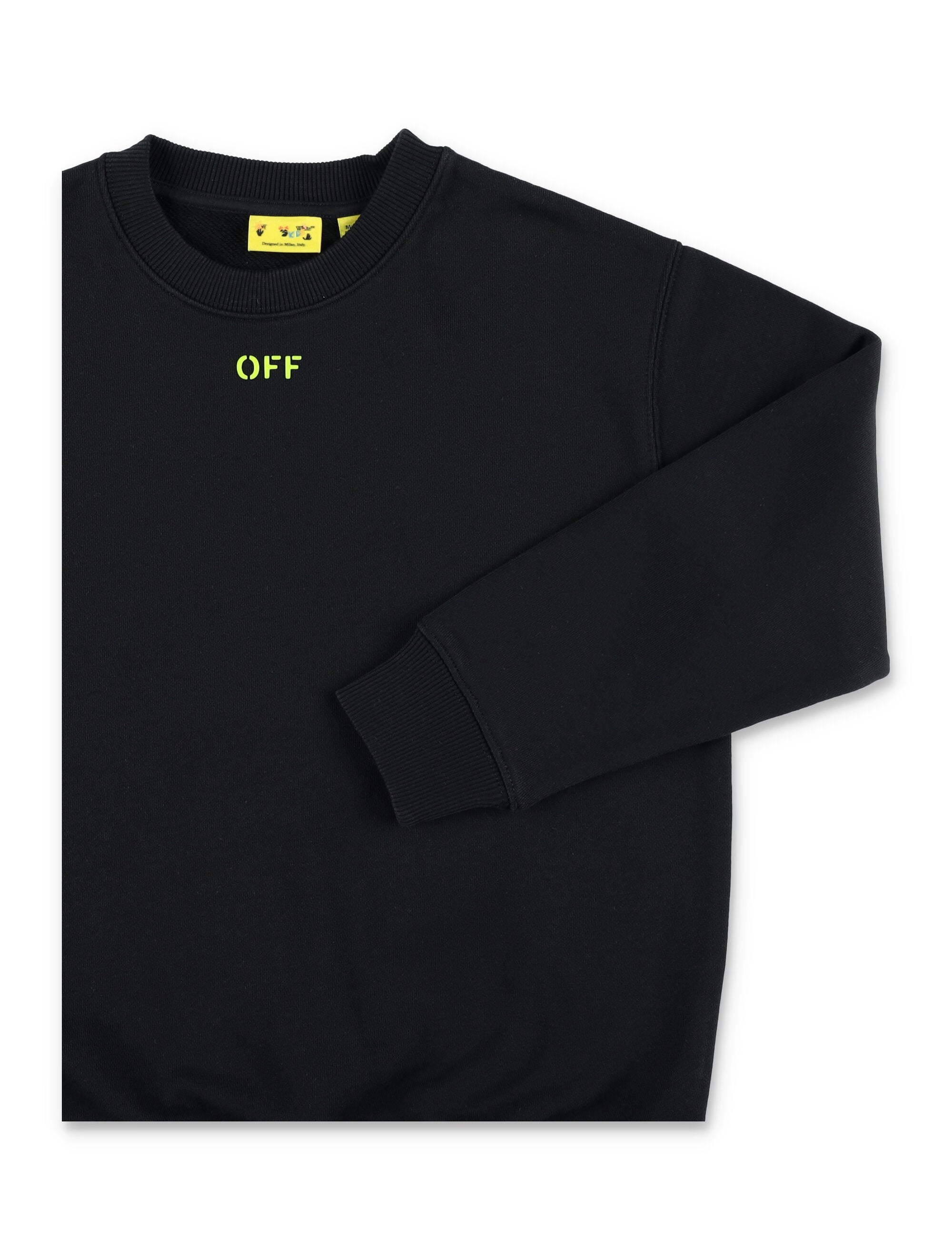 Off-White Kids Off Diag Sweatshirt Black Cotton