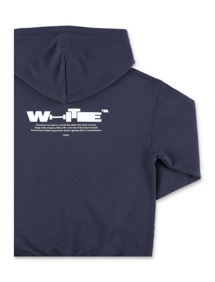Off-White Kids Type Logo Hoodie Seaborne Cotton Sweatshirt
