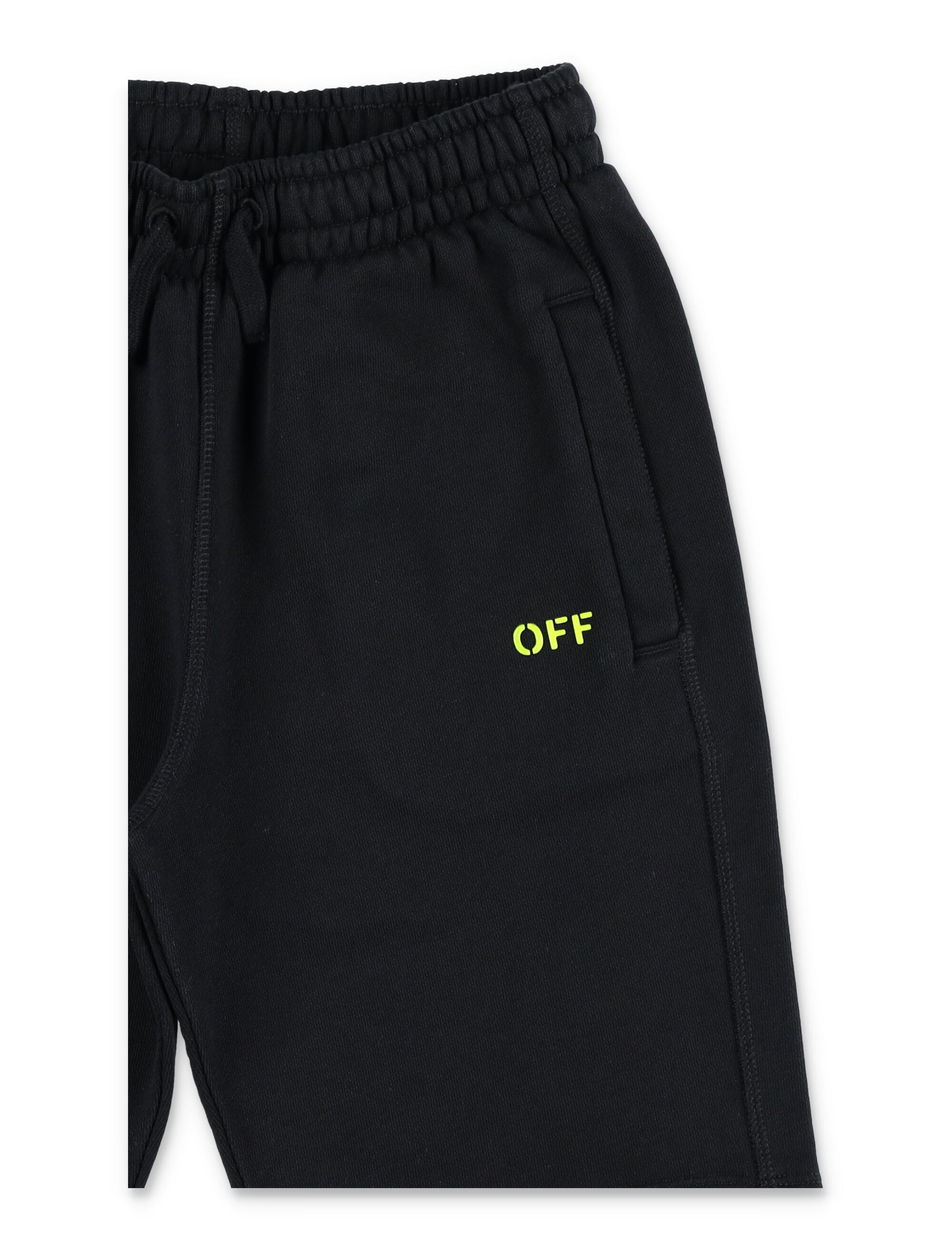 Off-White Kids Diag Sweatshorts Black Cotton Short