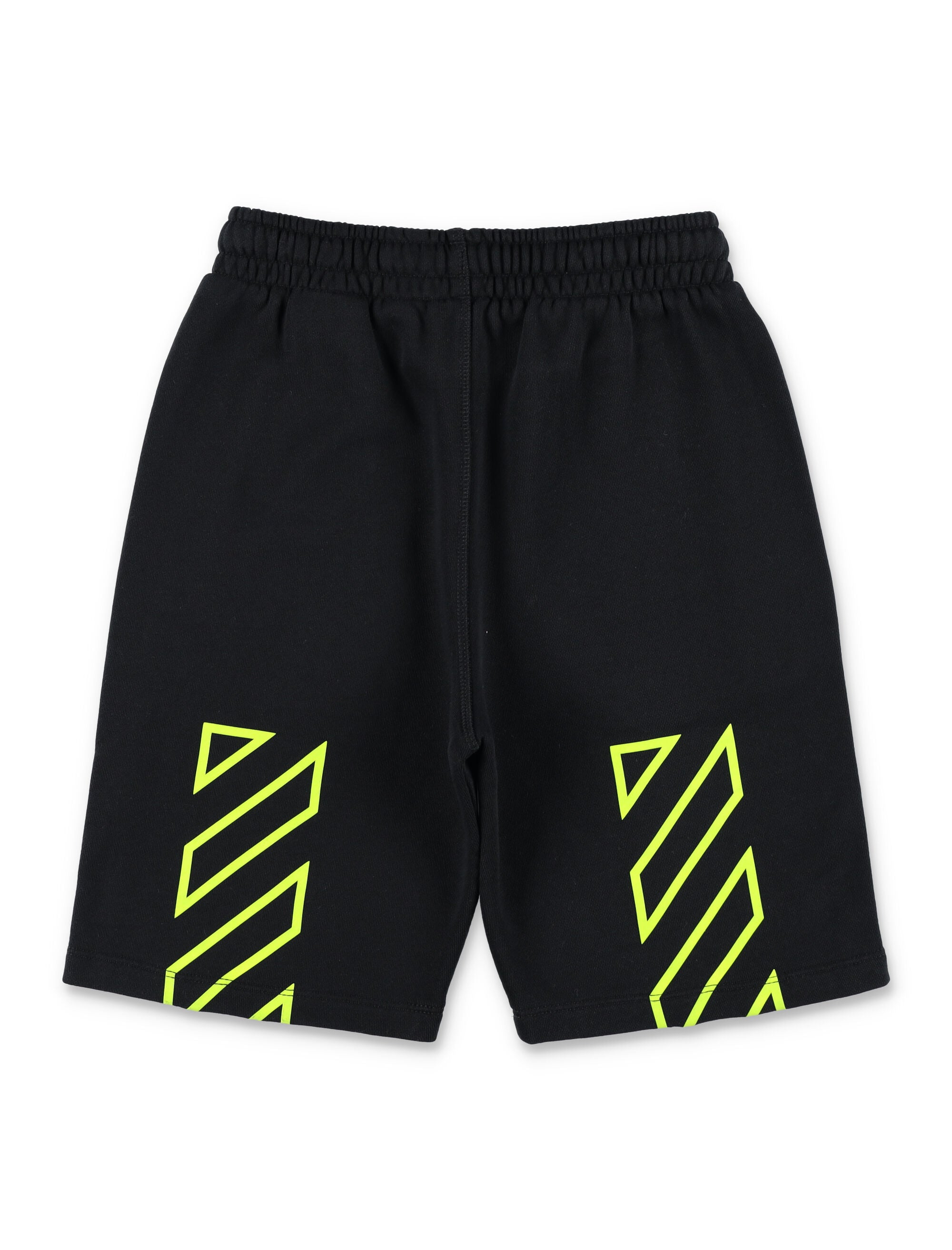 Off-White Kids Diag Sweatshorts Black Cotton Short