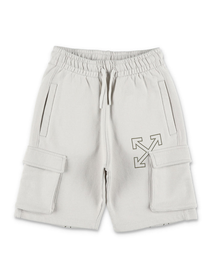 Off-White Kids Arrow Cargo Sweatshorts Antarctica Cotton Short