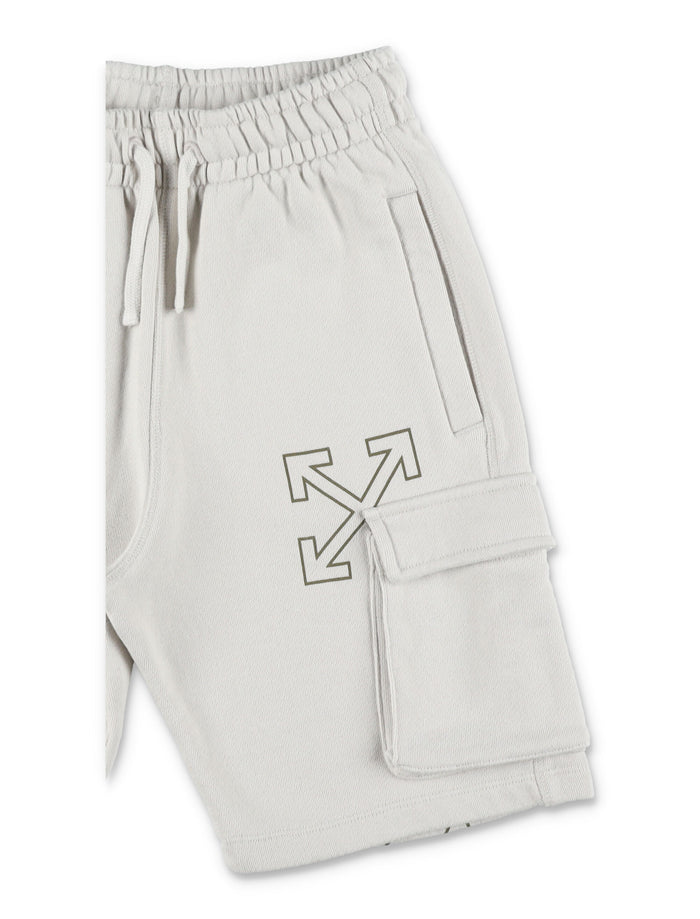 Off-White Kids Arrow Cargo Sweatshorts Antarctica Cotton Short