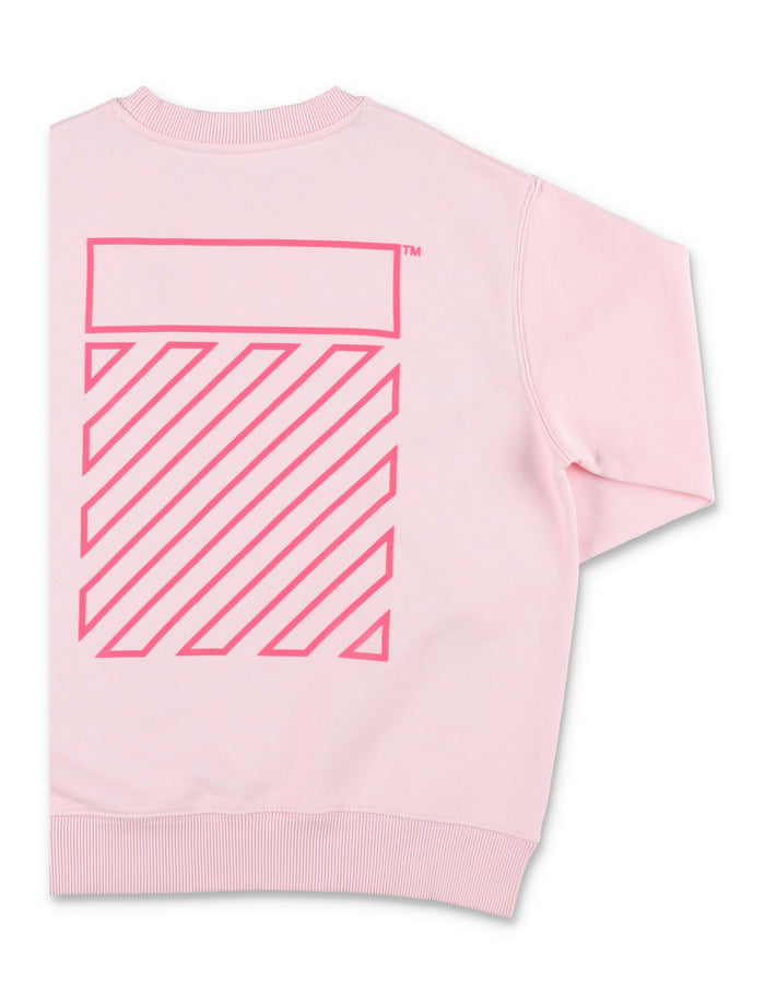 Off-White Kids Pink Off Diag Print Sweatshirt Ballet Slipper Cotton