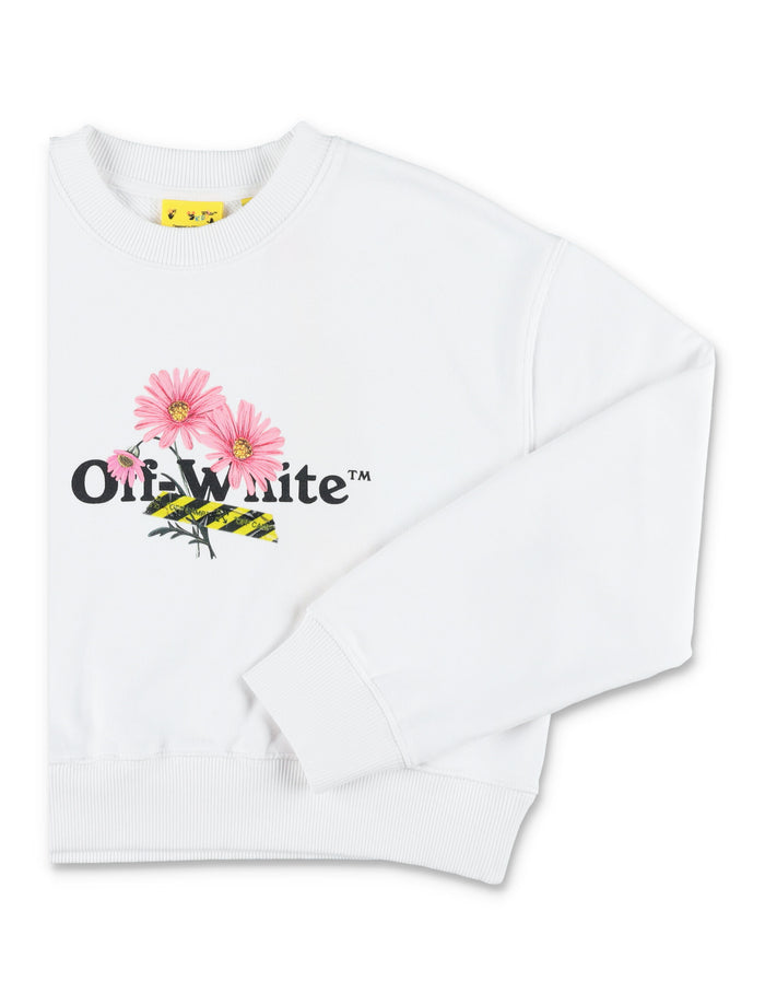 Off-White Kids Daisy Logo Boxy Sweatshirt Cotton