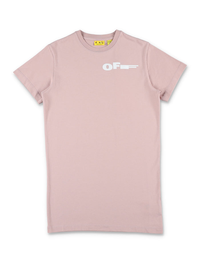 Off-White Kids Type Cotton Tee Dress Pale Pink