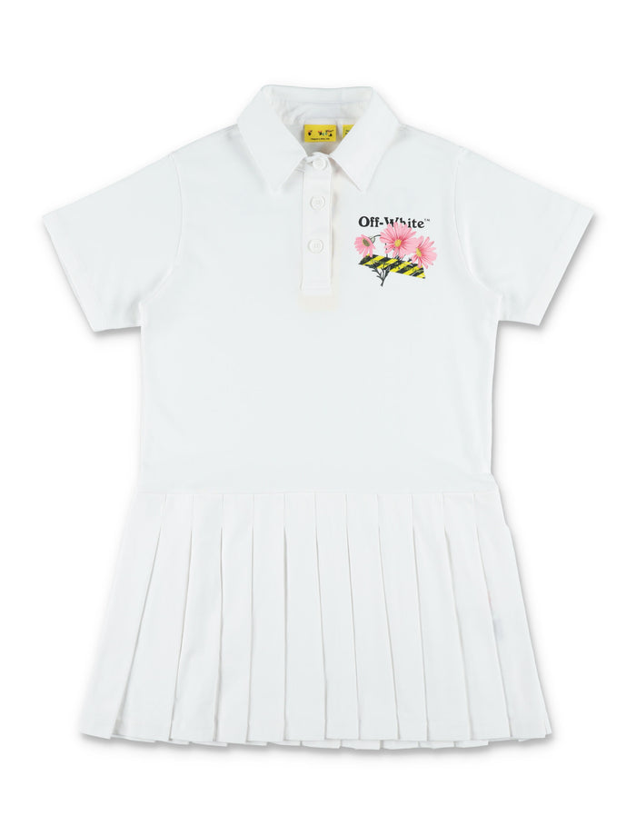 Off-White Kids Daisy Tape Polo Dress Cotton