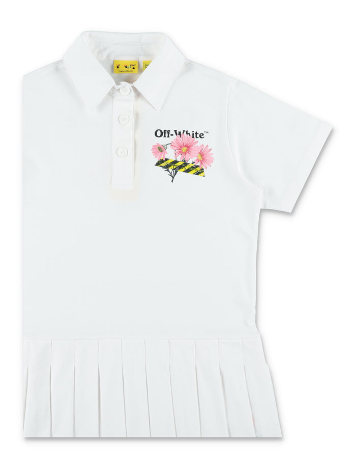 Off-White Kids Daisy Tape Polo Dress Cotton