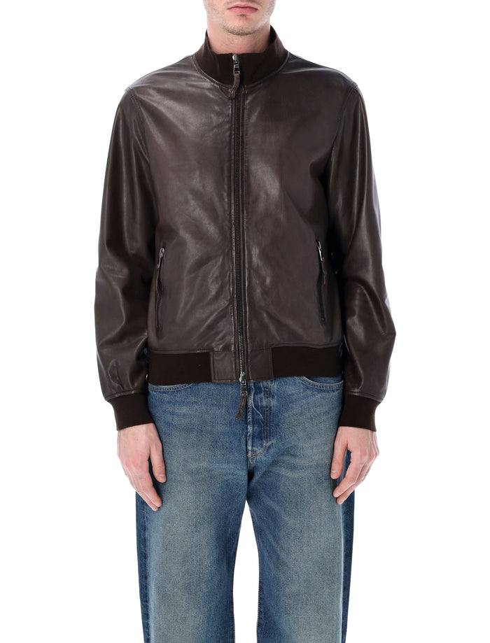 Sword 6.6.44 Leather Bomber Jacket Moro Ovine Lining